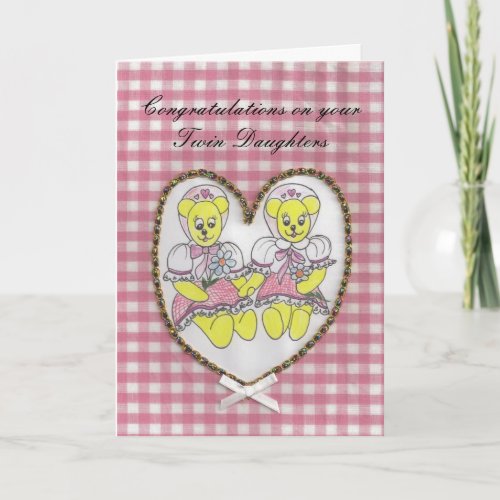 Congratulations on your twin daughters card