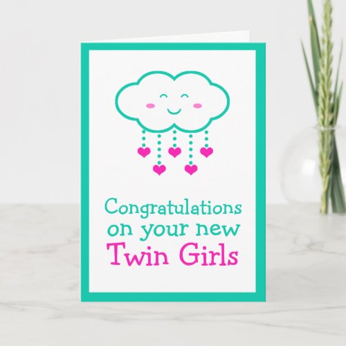 Congratulations on Your Twin Girls Greeting Card