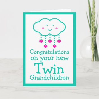 Congratulations On Your Twin Grandchildren Card by Joyful_Expressions at Zazzle