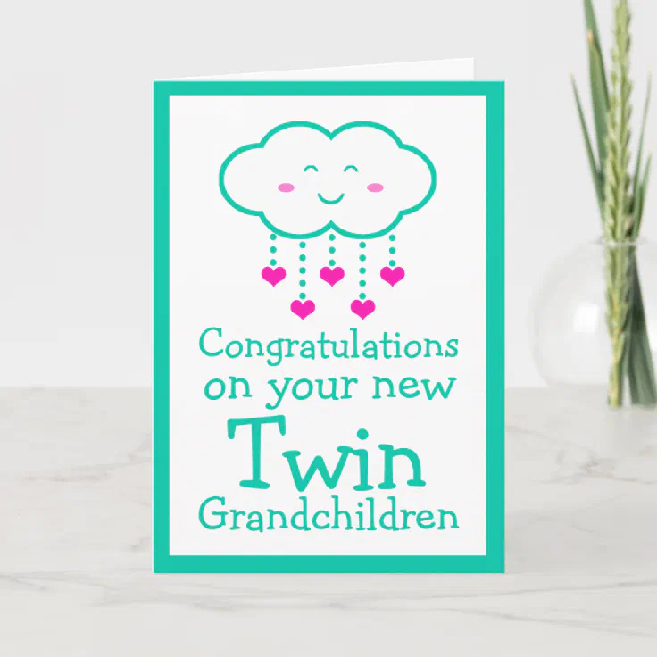 You Have New Twin Grandsons Baby Boys New Baby Customised Card 
