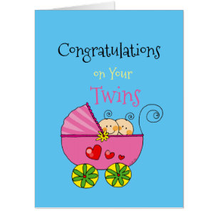 congratulations on your twins (it's twin girls) card