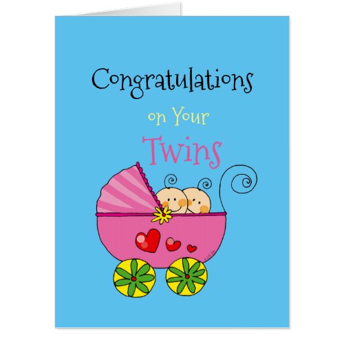 congratulations on your twins its twin girls card