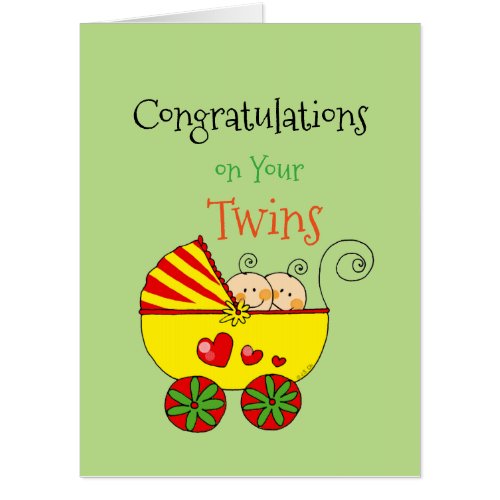 congratulations on your twins its twins card