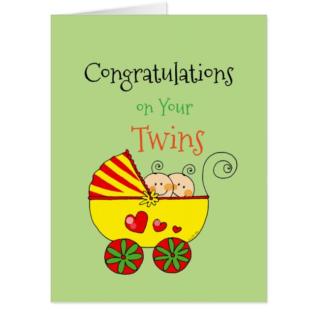 congratulations on your twins (it's twins) card (Front)