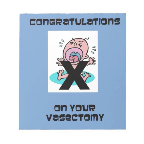 Congratulations on your Vasectomy Notepad