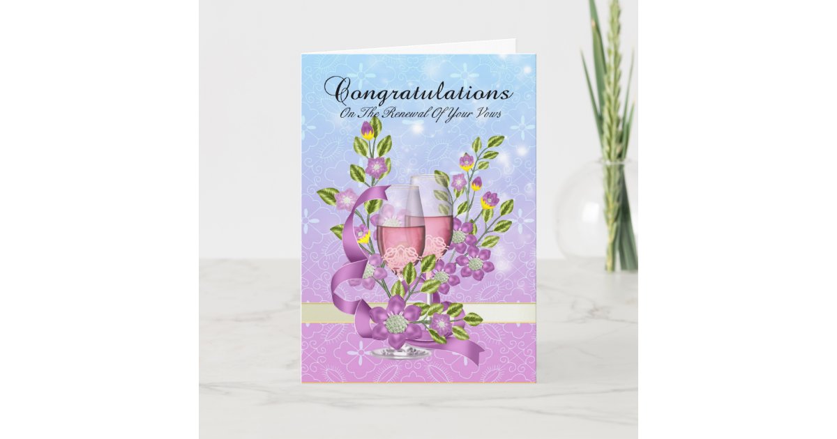 congratulations on your vow renewal with flowers card 