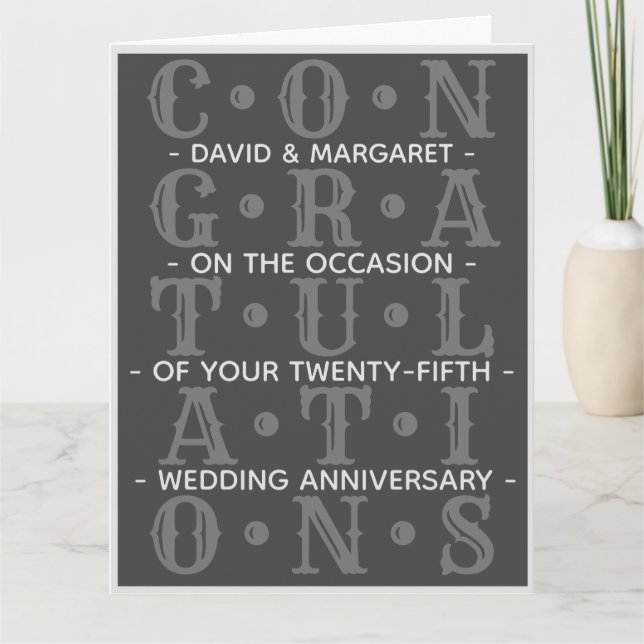 Congratulations on Your Wedding Anniversary Card (Front)