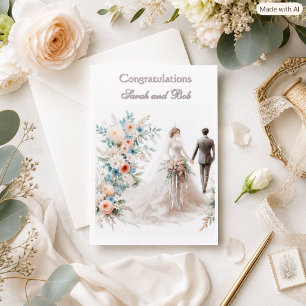 Congratulations on Your Wedding Bride and Groom Card