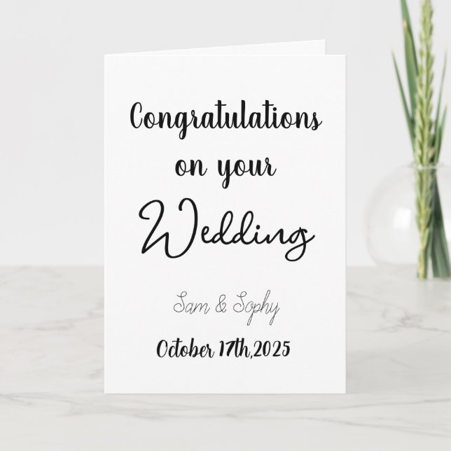 Congratulations on Your Wedding  Card (Front)