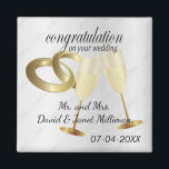 Congratulations on Your Wedding Day Magnet<br><div class="desc">Wedding Magnet. Congratulations on Your Wedding Day Keepsake for the Bride and Groom ready for you to personalize. ✔Note: Not all template areas need changed. 📌If you need further customization, please click the "Click to Customize further" or "Customize or Edit Design" button and use our design tool to resize, rotate,...</div>