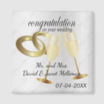 Congratulations on Your Wedding Day Magnet<br><div class="desc">Wedding Magnet. Congratulations on Your Wedding Day Keepsake for the Bride and Groom ready for you to personalize. ✔Note: Not all template areas need changed. 📌If you need further customization, please click the "Click to Customize further" or "Customize or Edit Design" button and use our design tool to resize, rotate,...</div>