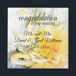 Congratulations on Your Wedding Day Magnet<br><div class="desc">Wedding Magnet. Congratulations on Your Wedding Day Keepsake from the Bride and Groom ready for you to personalize. If need be... you can delete all text and start fresh with your own text, color and font choices with the Zazzle design tool area. ✔Note: Not all template areas need changed. 📌If...</div>