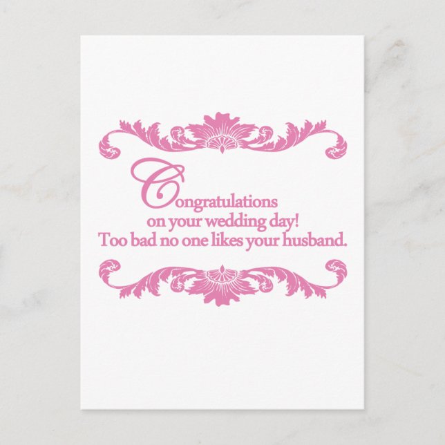 Congratulations on your wedding day! postcard (Front)