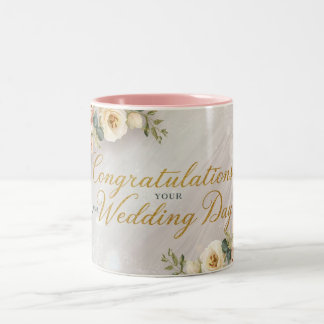 Congratulations On Your Wedding Day Two-Tone Coffee Mug