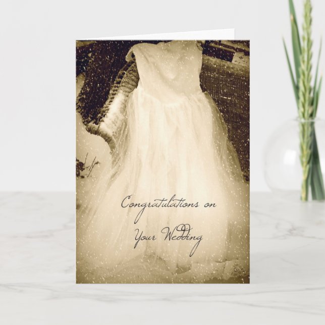 Congratulations On Your Wedding, Dress in Snow Card (Front)