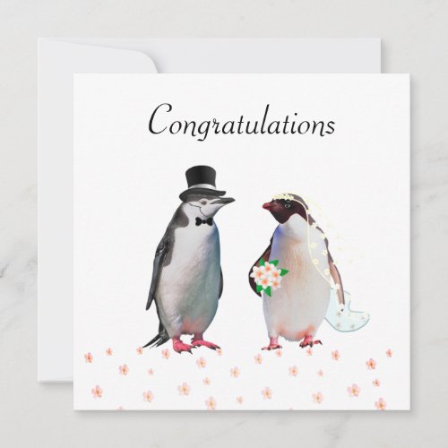 Congratulations on your Wedding  Penguin Couple