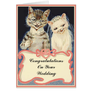 Congratulations On Your Wedding Vintage Cats Card