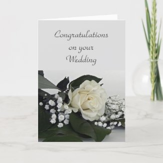 Congratulations on Your Wedding White Rose 