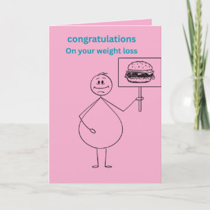 Congratulations on your weight loss funny pink card