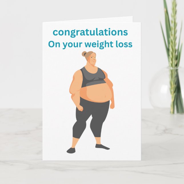 Congratulations on your weight loss work out lady card (Front)
