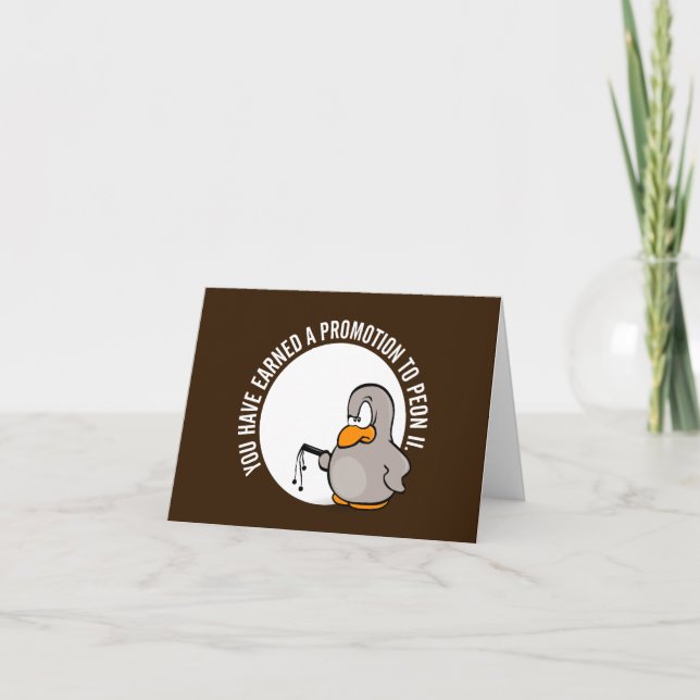 Congratulations on your well earned promotion card (Front)