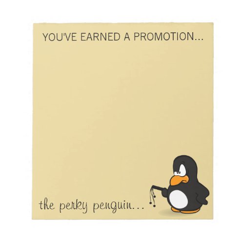 Congratulations on your well earned promotion notepad