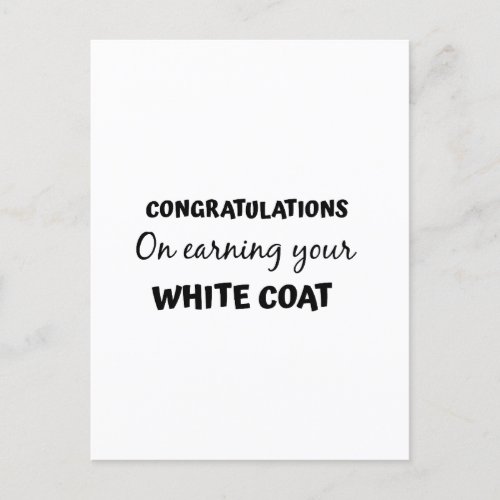 congratulations on your white coat graduation postcard