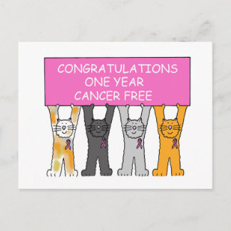 Congratulations One Year Cancer Free Postcard