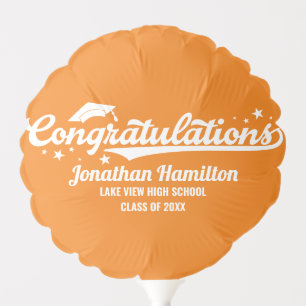 Congratulations Orange Graduation Party Balloon