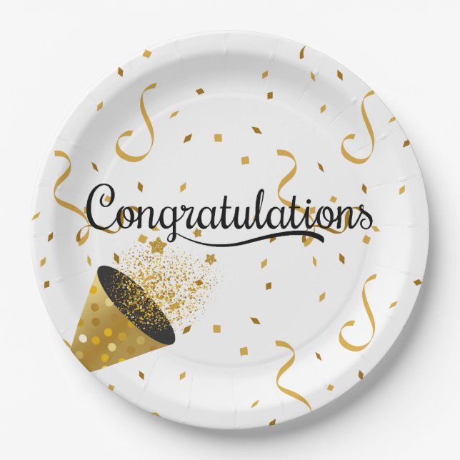 Congratulations  paper plates (Front)