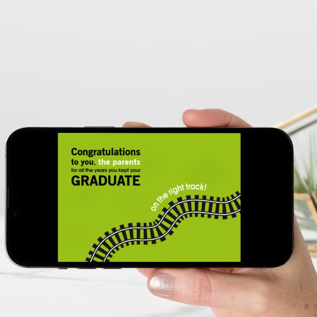 Congratulations Parents-Graduate on Right Track Card (Front Digital)