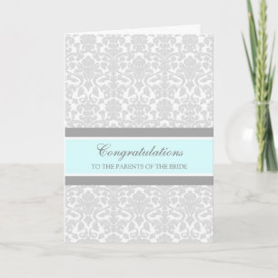 Congratulations Parents of the Bride Blue Gray Card