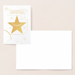 Congratulations Passed Exams Silver/Gold Foil Card