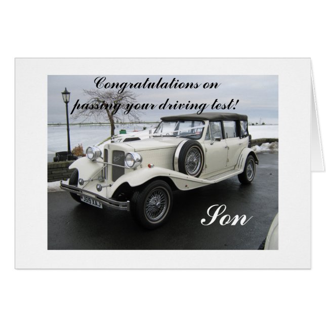 Congratulations passing your driving test son cards (Front Horizontal)