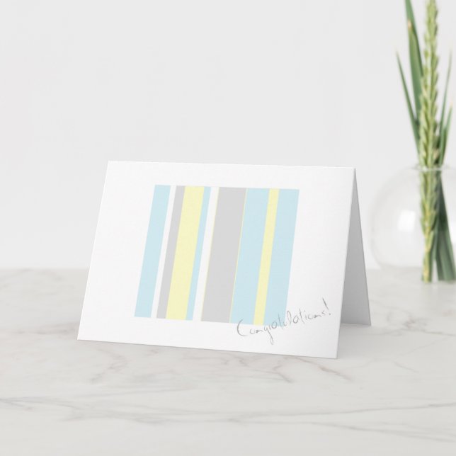 Congratulations Pastel Colors Stripe Greeting Card (Front)