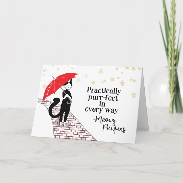Congratulations Performance Cat Humor Meowy Pawpin Card (Front)