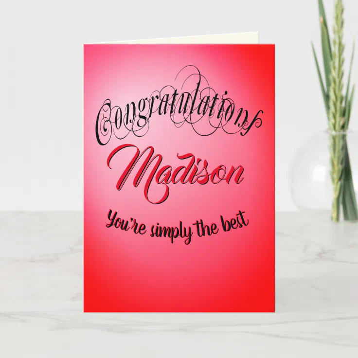 Congratulations Personalize You're The Best Card Zazzle