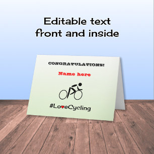 Congratulations personalized cycling card
