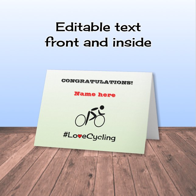 Congratulations personalized cycling card (Creator Uploaded)