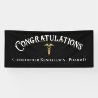 Congratulations Pharmacist Caduceus Gold Banner