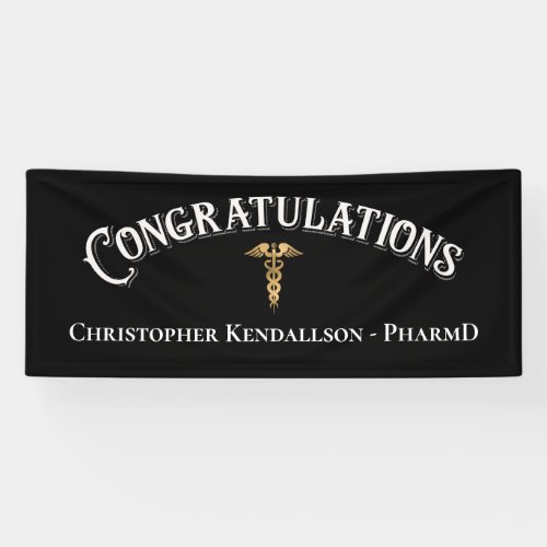Congratulations Pharmacist Caduceus Gold Banner