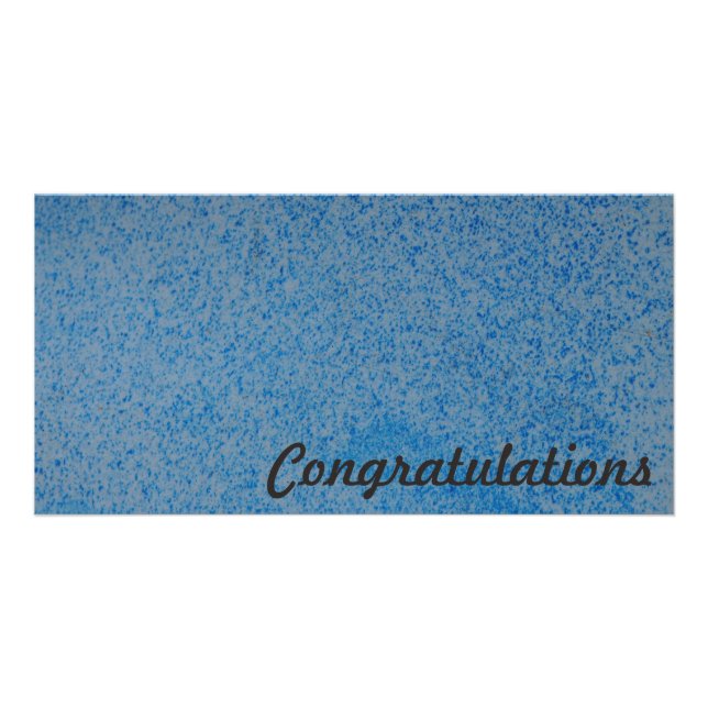Congratulations photo card - blue splatter (Front)