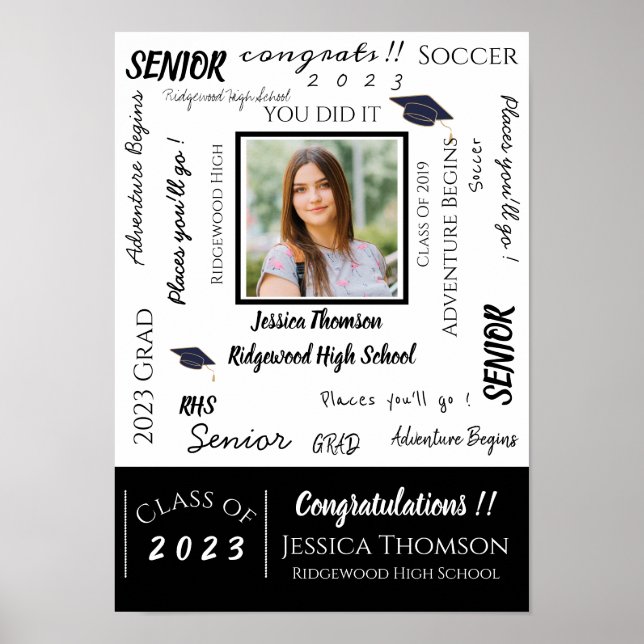 Congratulations Photo Class of 2023 Graduation Poster (Front)