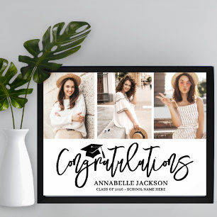 Congratulations Photo Collage Graduation Poster