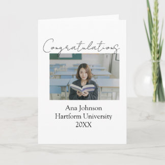 Congratulations photo graduate name university yea card