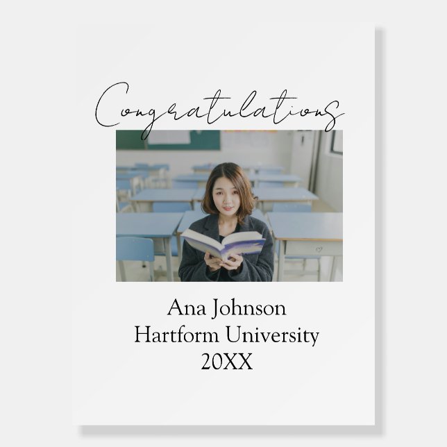 Congratulations photo graduate name university yea foam board (Front)