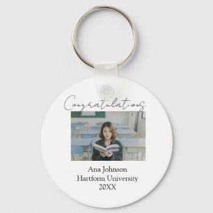 Congratulations photo graduate name university yea keychain