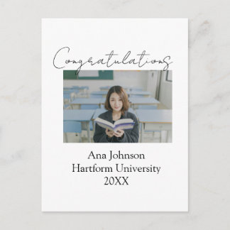 Congratulations photo graduate name university yea postcard