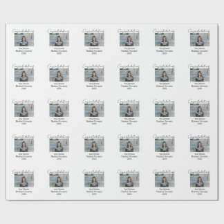 Congratulations photo graduate name university yea wrapping paper