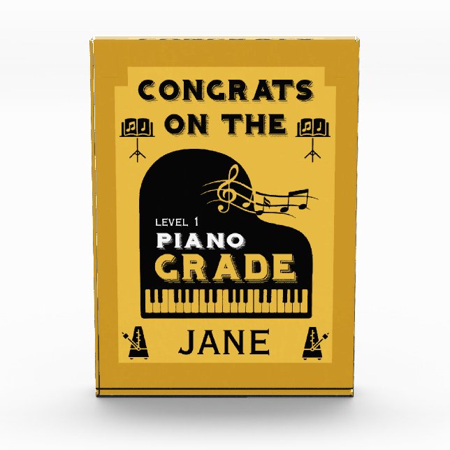Congratulations Piano Music Exam Acrylic Award (Front)